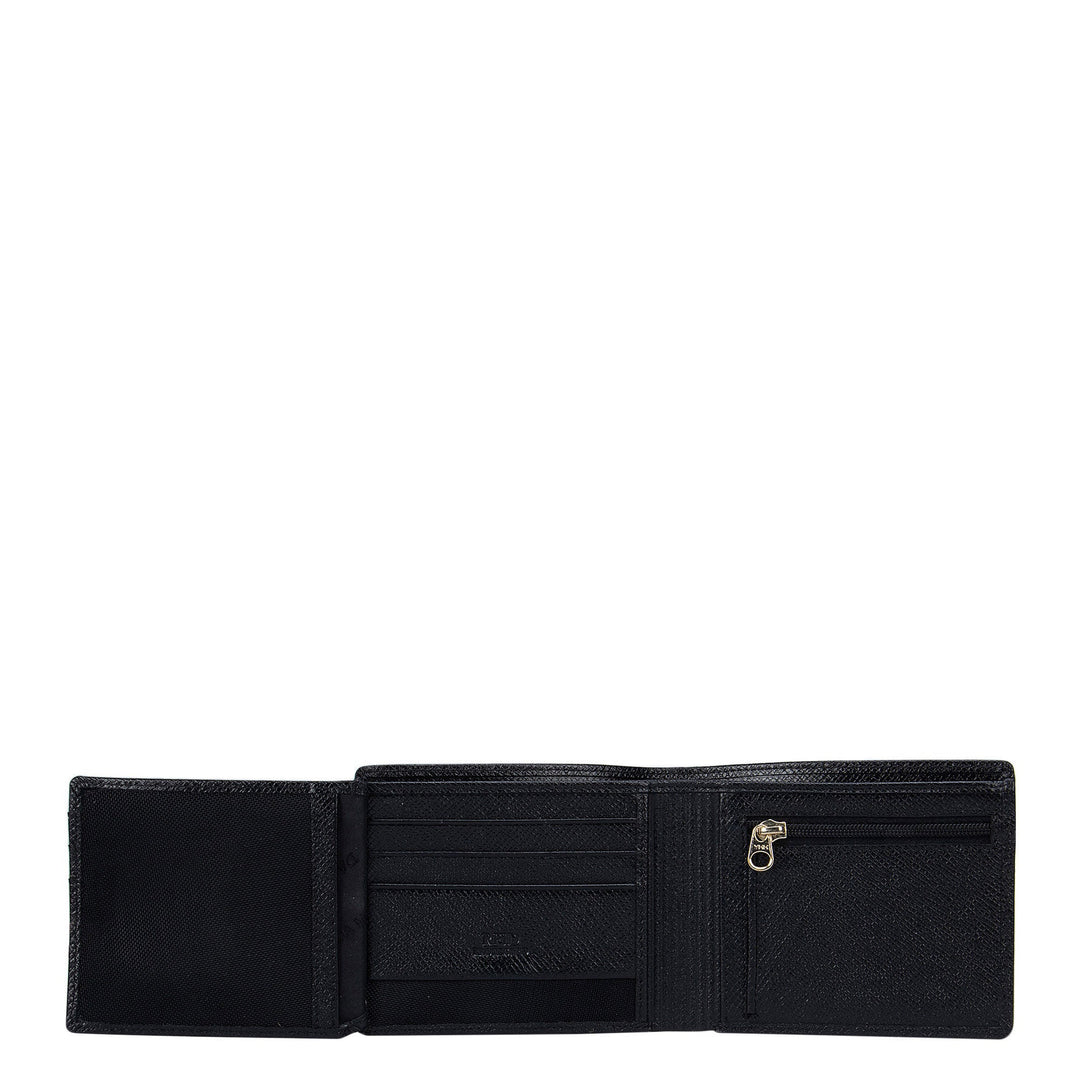Black Franzy Bifold Wallet with Flap