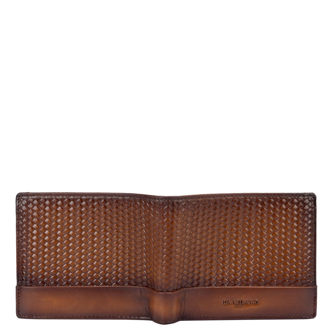 Mat-Emboss Leather Mens Wallet - Cognac