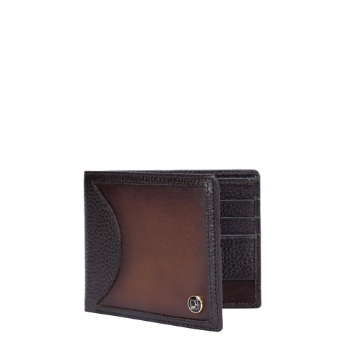 Wax Plain Leather Mens Wallet - Chocolate
