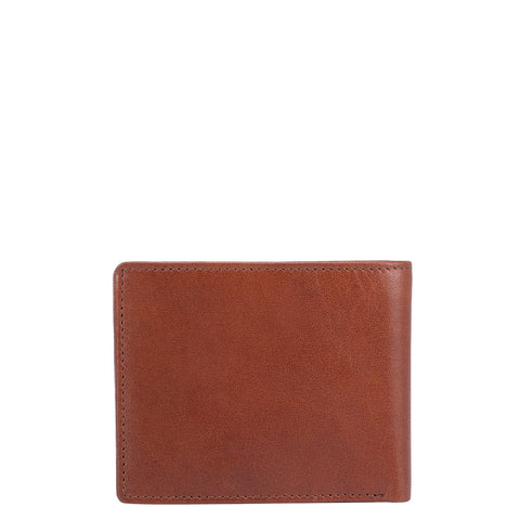 Plain Leather Mens Wallet - Cognac
