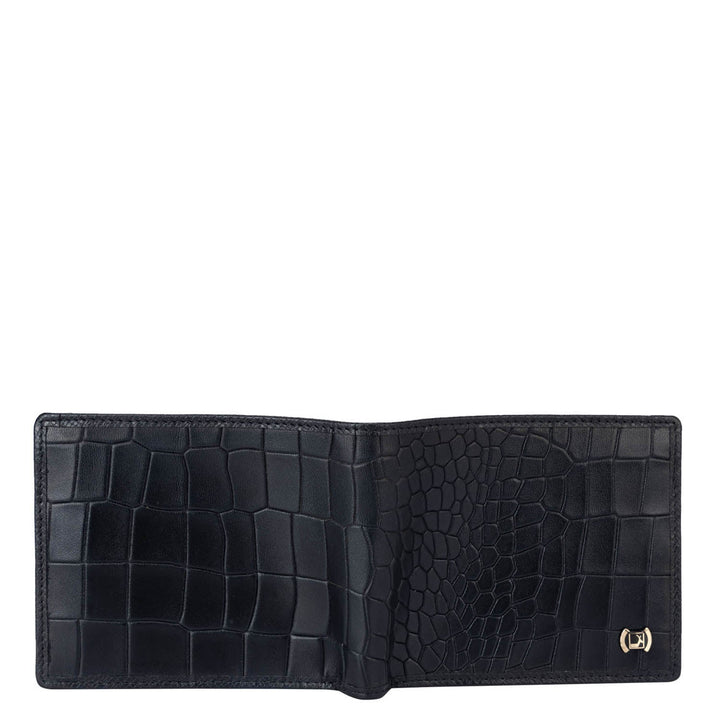 Croco Leather Mens Wallet - Black