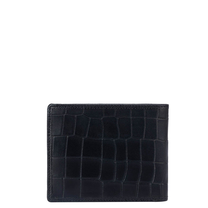 Croco Leather Mens Wallet - Black