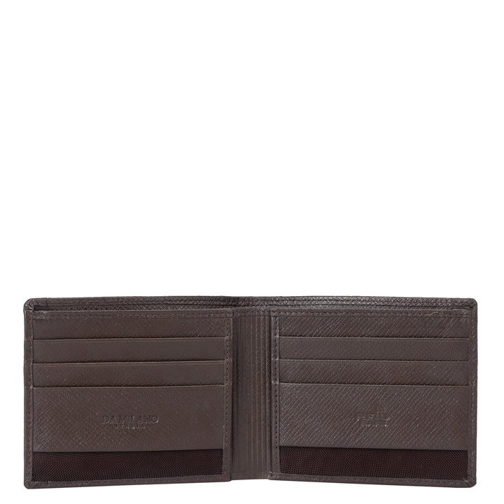 Croco Leather Mens Wallet - Brown