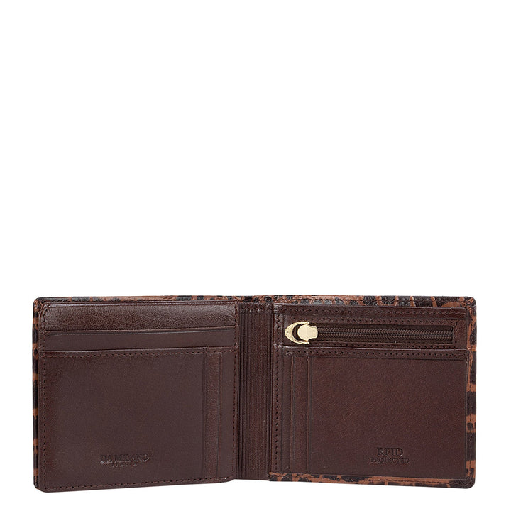Brown Croco Effect Bifold Wallet