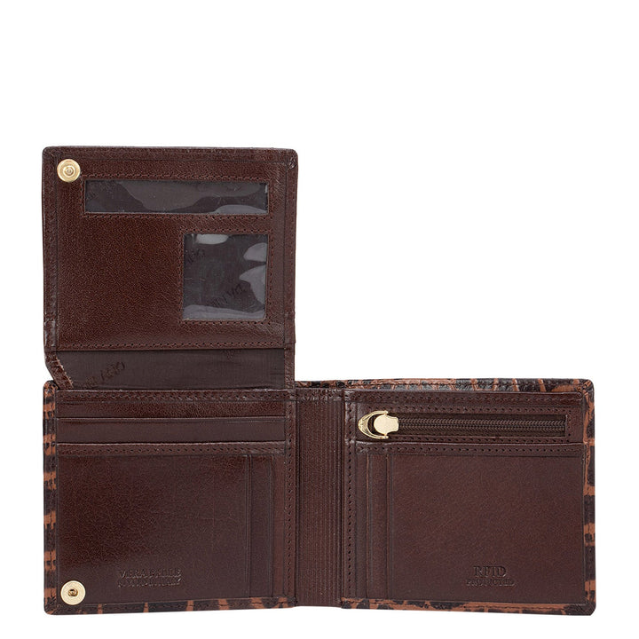 Brown Croco Effect Bifold Wallet