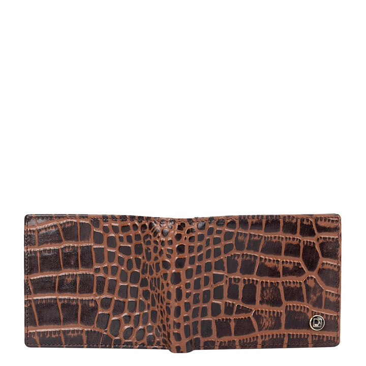 Brown Croco Effect Bifold Wallet