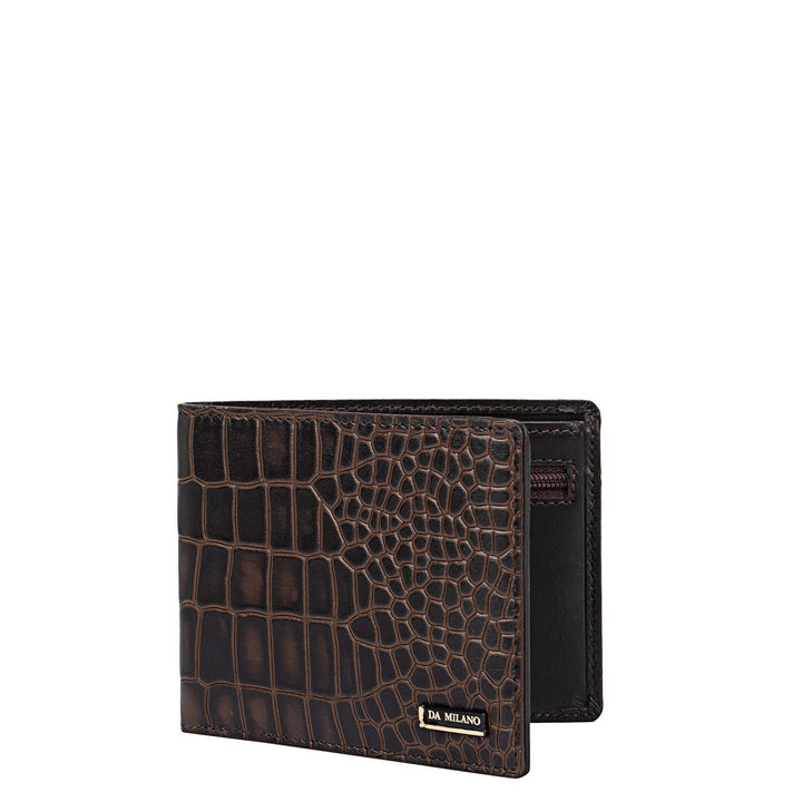 Brown Croco Effect Bifold Men's Wallet