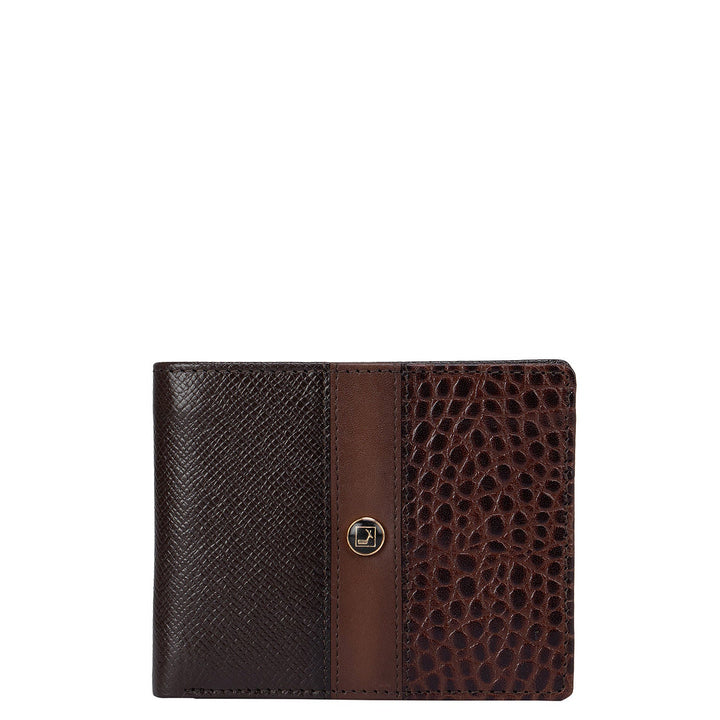 Brown Franzy and Croco Effect Bifold Wallet