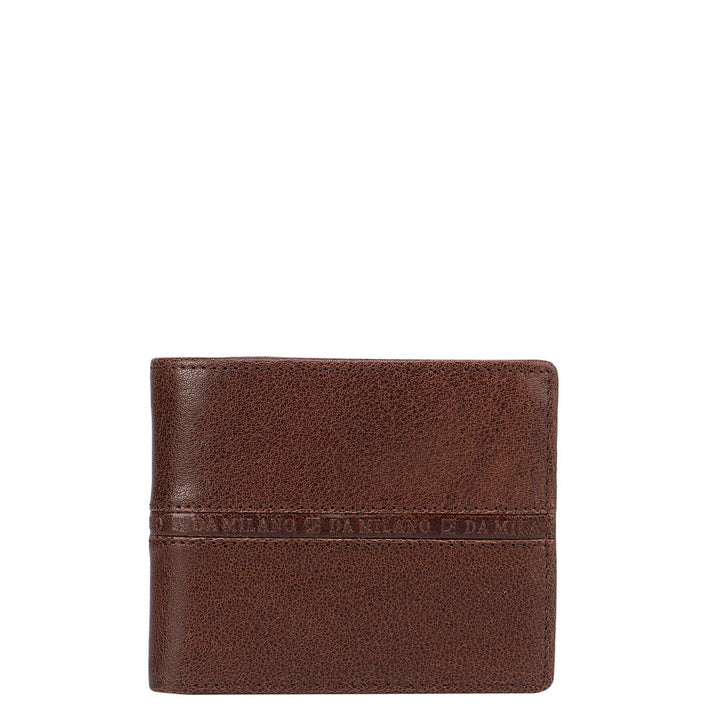 Cognac Elephant Pattern Bifold Wallet With Flap