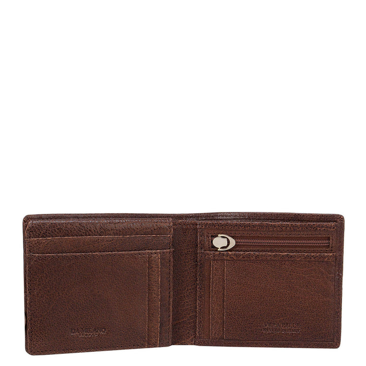 Cognac Elephant Pattern Bifold Wallet With Flap