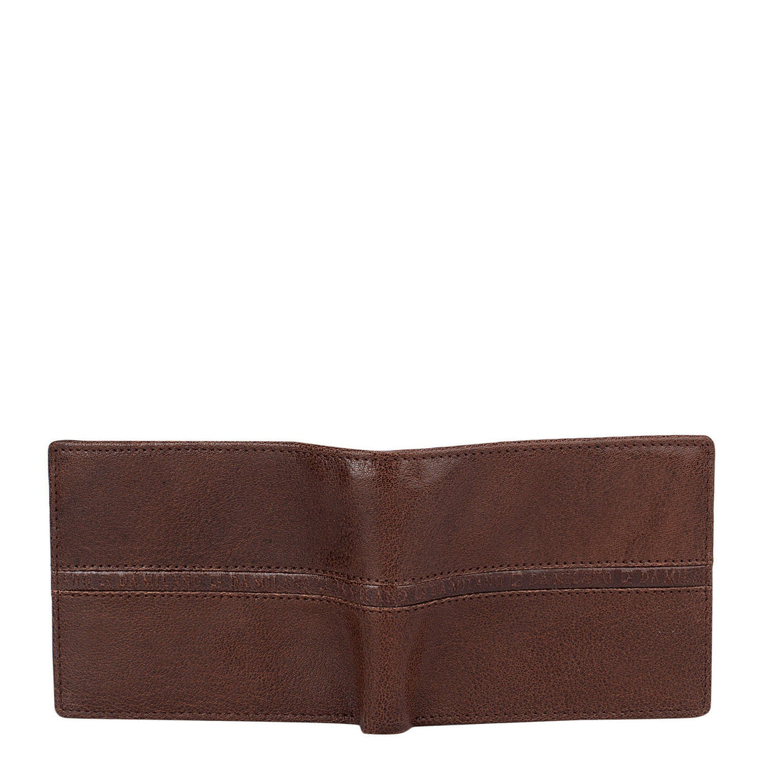 Cognac Elephant Pattern Bifold Wallet With Flap