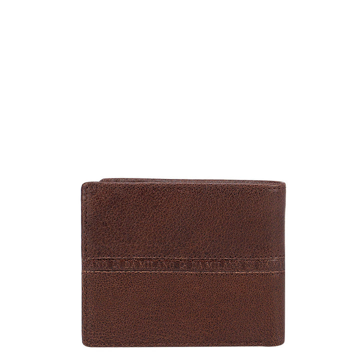 Cognac Elephant Pattern Bifold Wallet With Flap