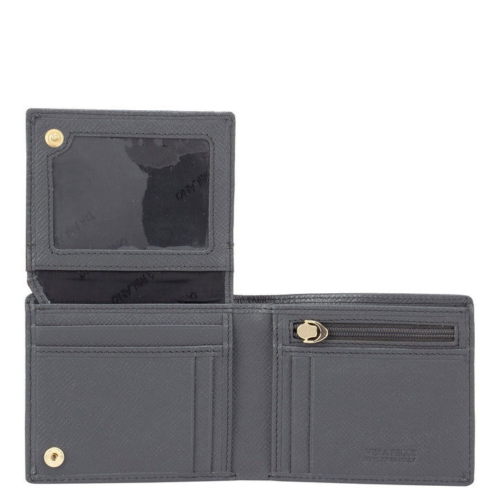 Grey Franzy Bifold Wallet With Flap