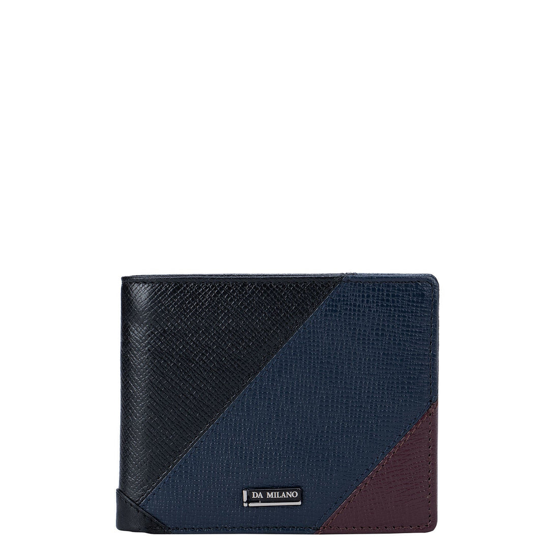 Black & Blue Franzy Bifold Wallet With Flap