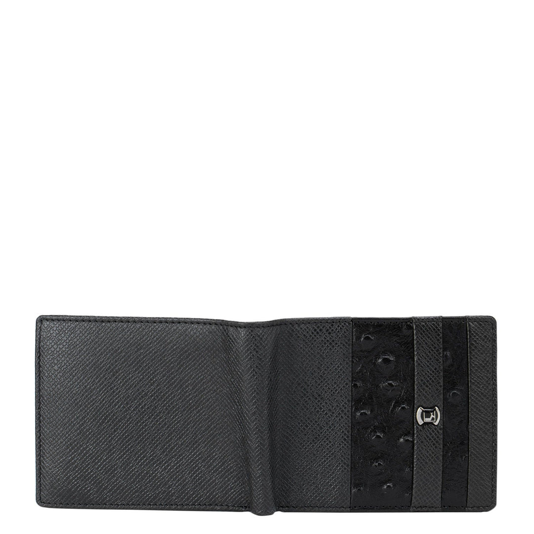 Black Franzy Men'S Bifold Wallet With Flap