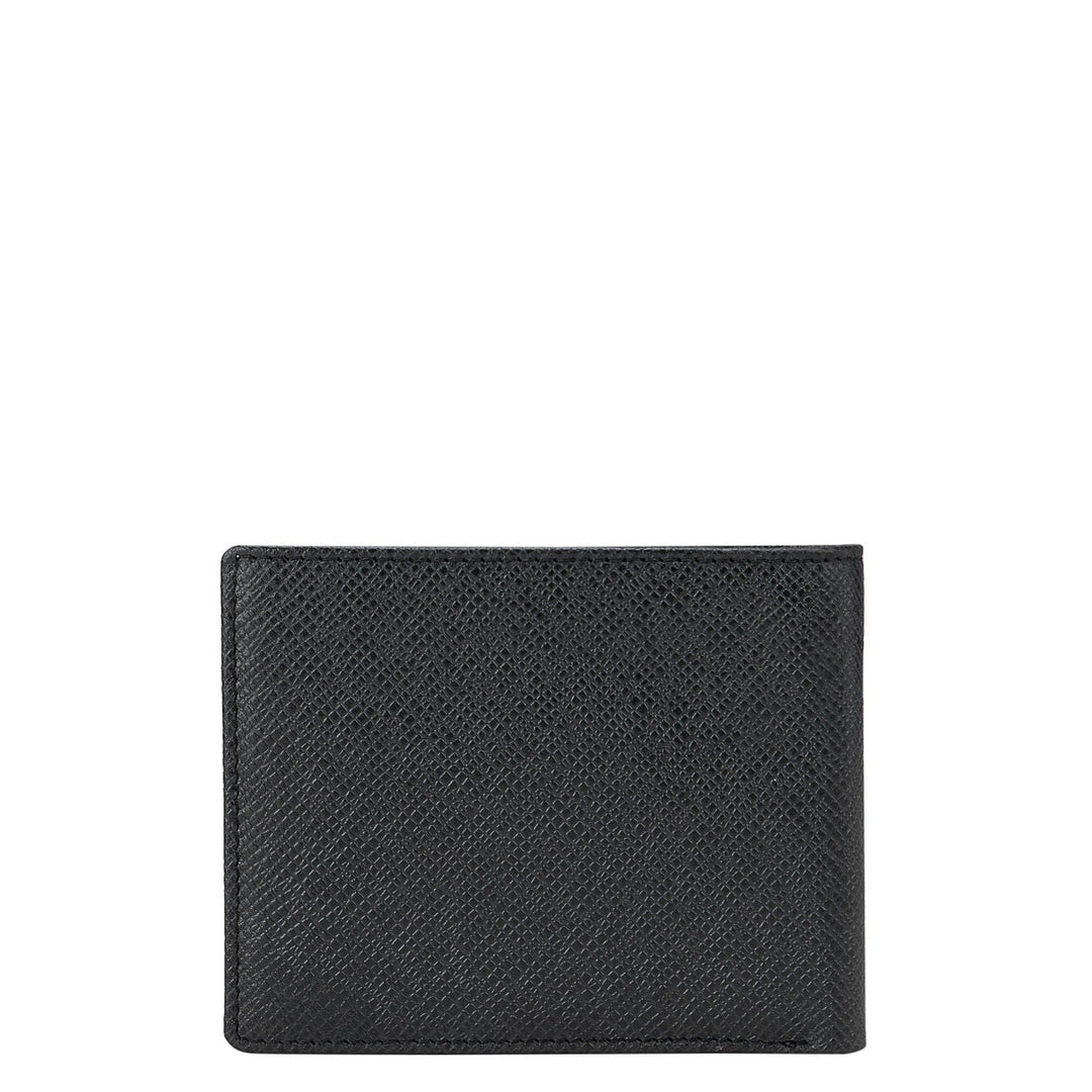 Black Franzy Men'S Bifold Wallet With Flap