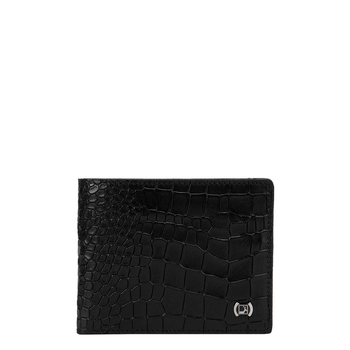 Black Croco Effect Bifold Wallet