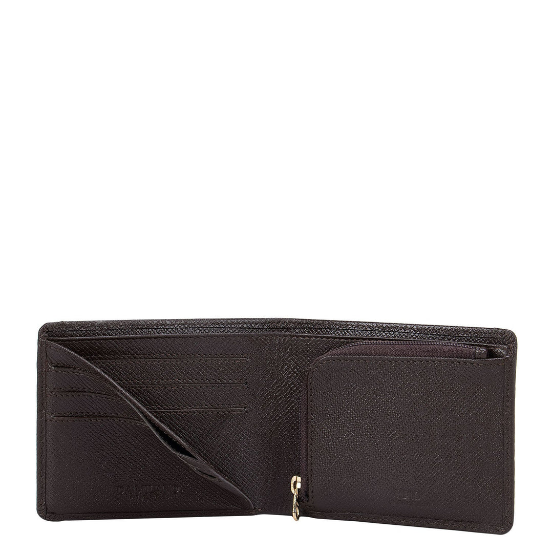 Brown Croco Effect Bifold Wallet