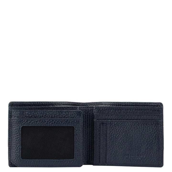 Wax Leather Mens Wallet - Navy