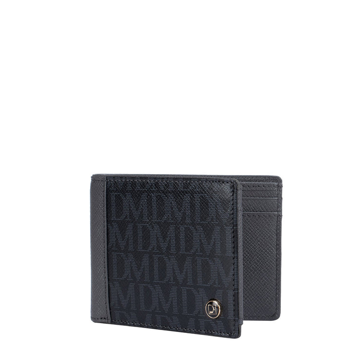 Black DM Monogram Franzy Mens Wallet