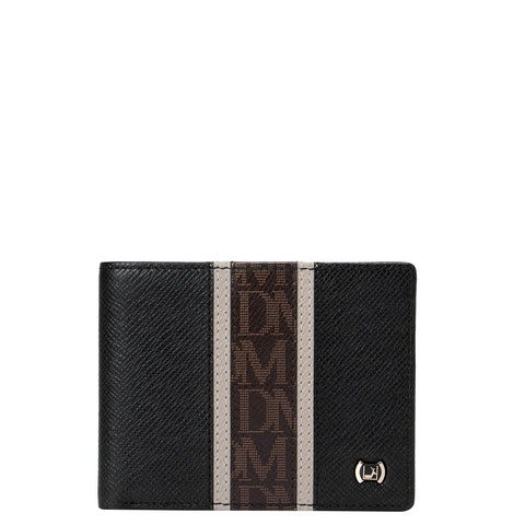 Da Milano Men's Leather Wallet - Black DM Monogram