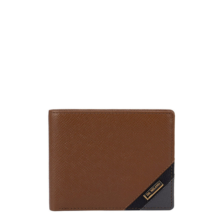 Franzy Leather Mens Wallet - Cognac & Grey
