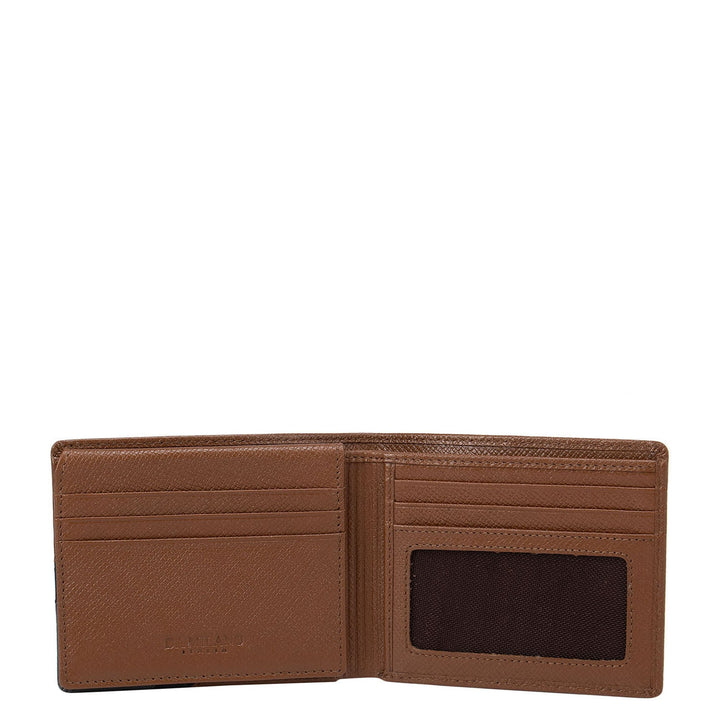 Franzy Leather Mens Wallet - Cognac & Grey