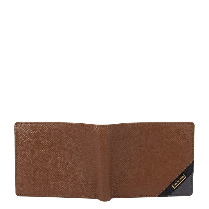 Franzy Leather Mens Wallet - Cognac & Grey