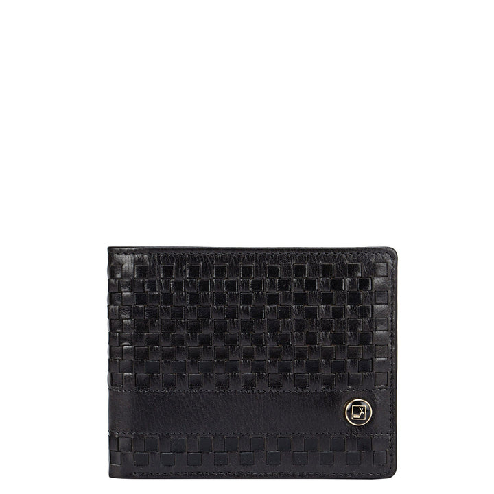 Mat Plain Leather Mens Wallet - Black
