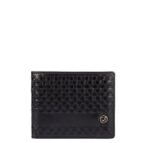 Mat Plain Leather Mens Wallet - Black