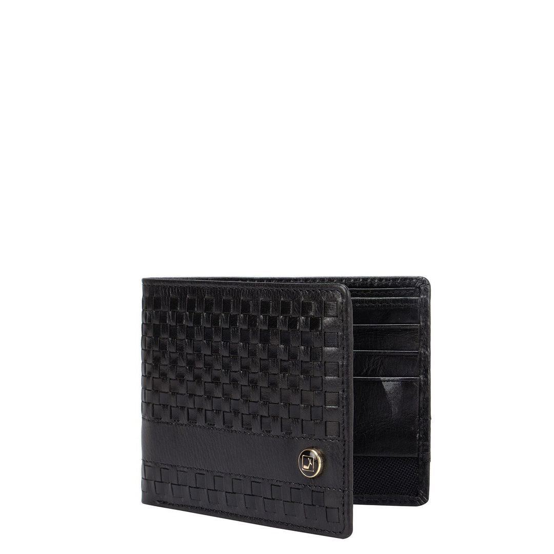 Mat Plain Leather Mens Wallet - Black