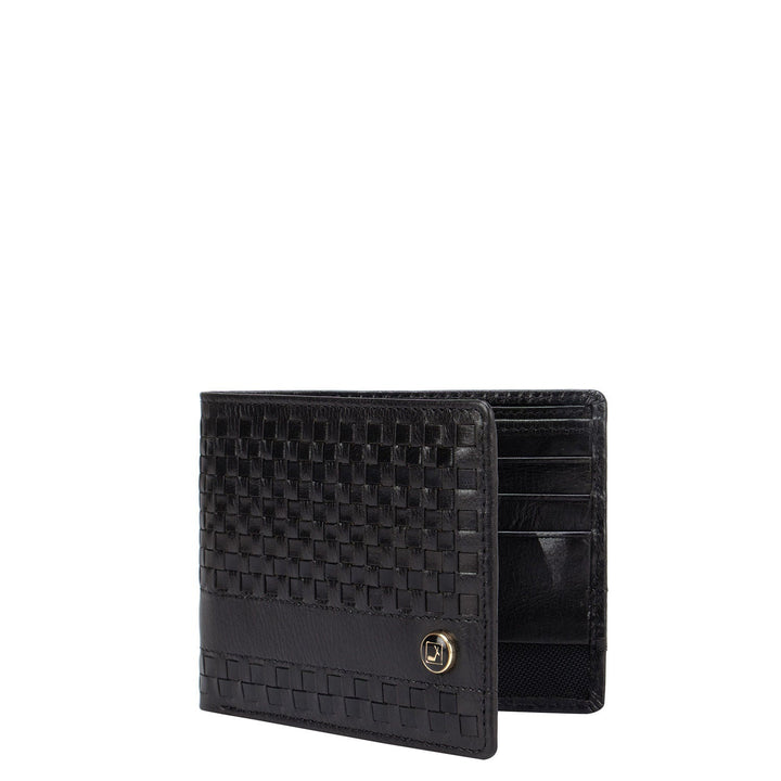 Mat Plain Leather Mens Wallet - Black