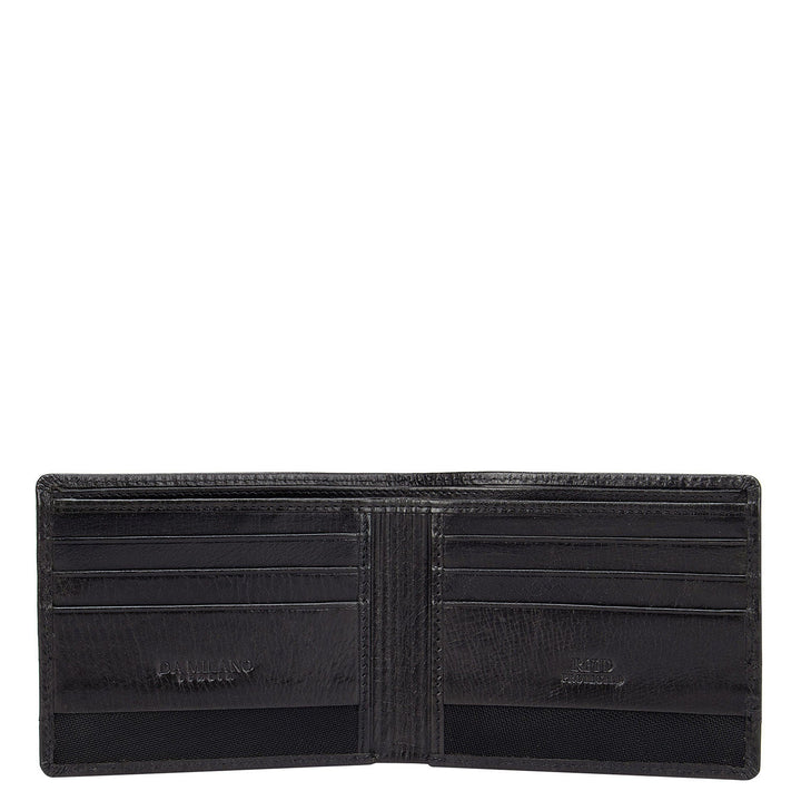 Mat Plain Leather Mens Wallet - Black
