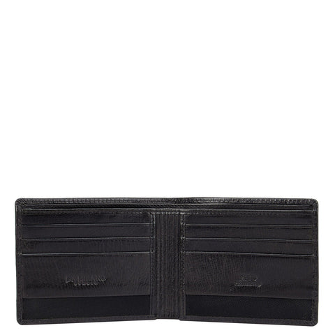 Mat Plain Leather Mens Wallet - Black