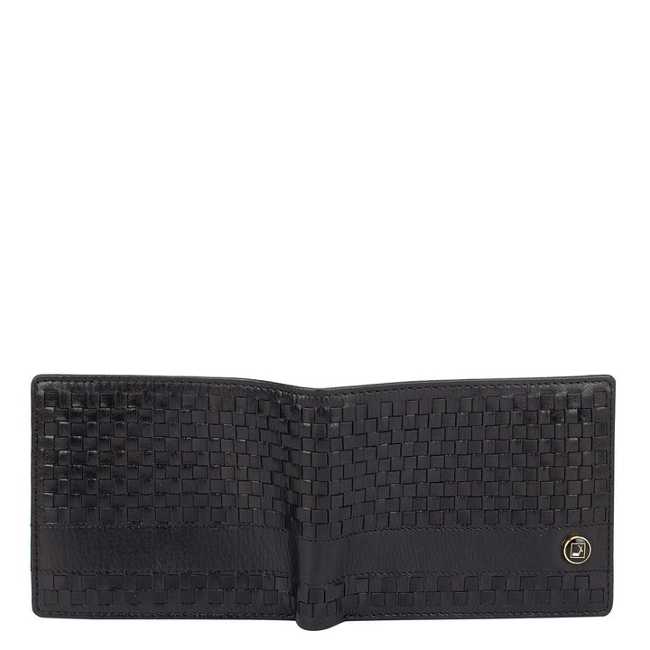Mat Plain Leather Mens Wallet - Black
