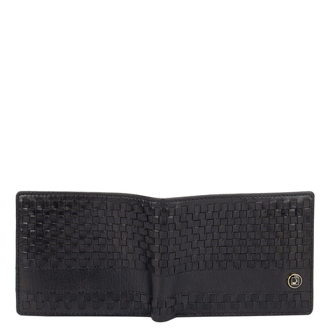 Mat Plain Leather Mens Wallet - Black