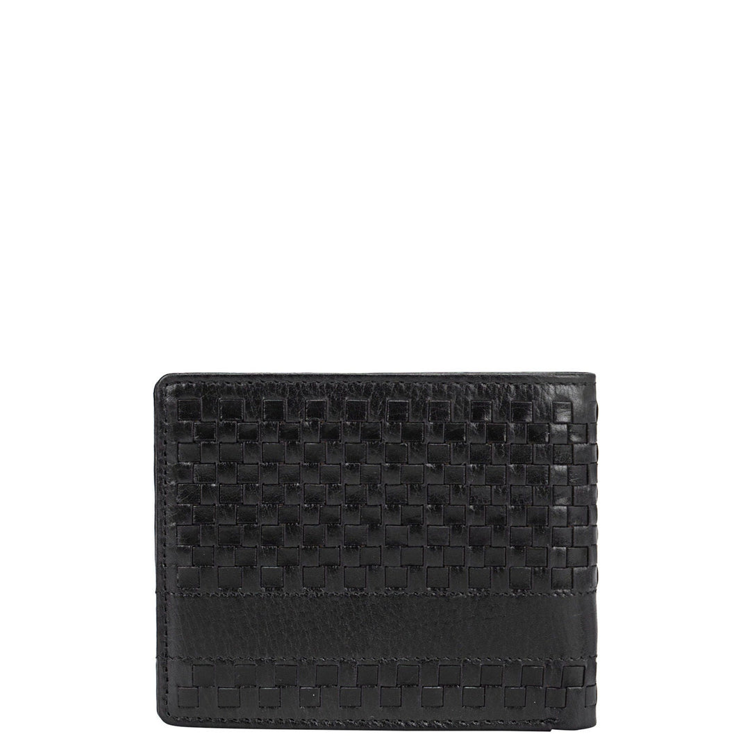 Mat Plain Leather Mens Wallet - Black
