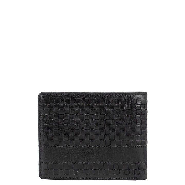 Mat Plain Leather Mens Wallet - Black