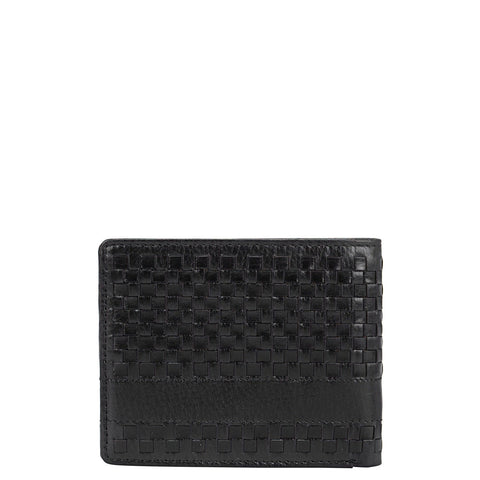 Mat Plain Leather Mens Wallet - Black