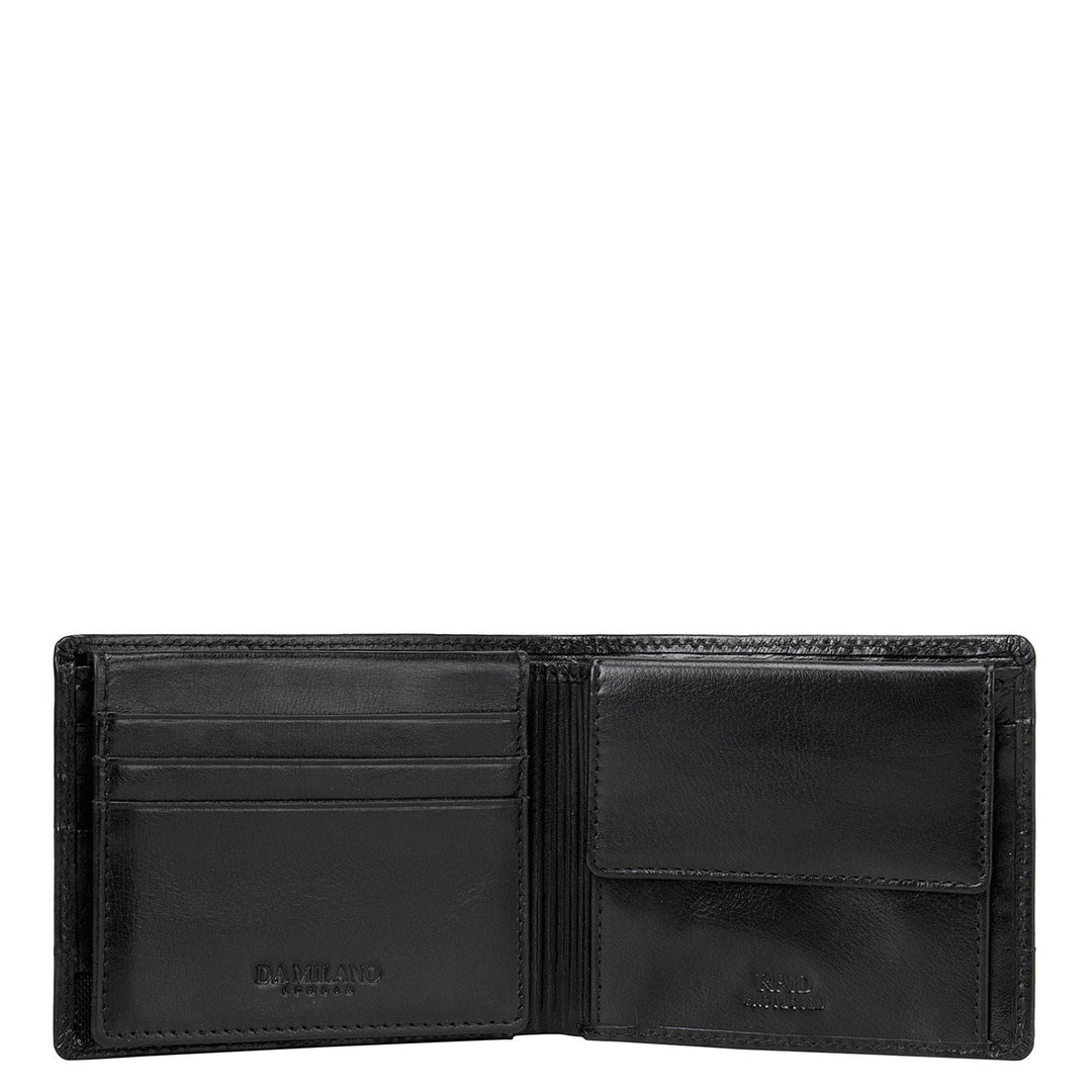 Black Mat and Plain Men's Bifold Wallet