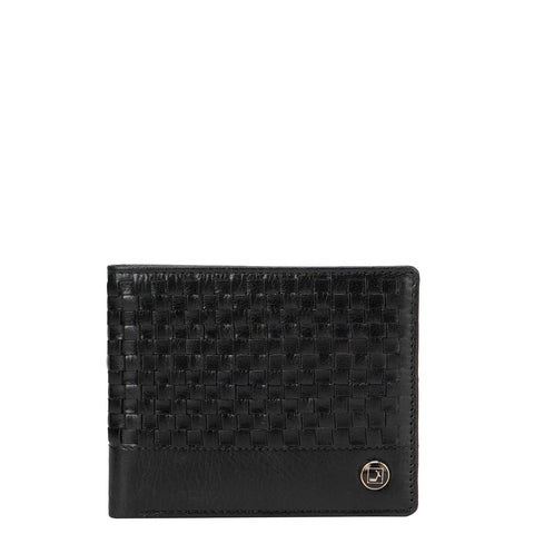 Mat Plain Leather Mens Wallet - Black