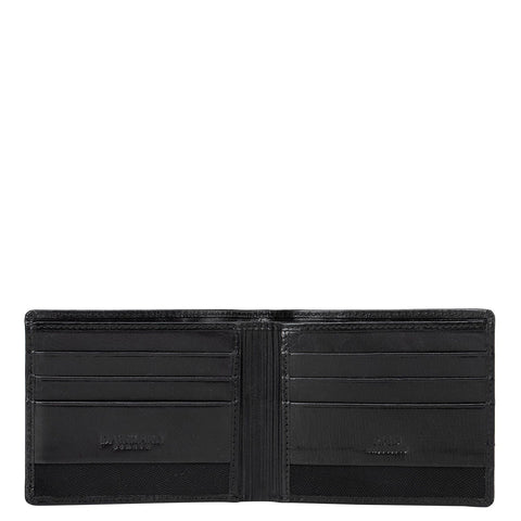 Mat Plain Leather Mens Wallet - Black