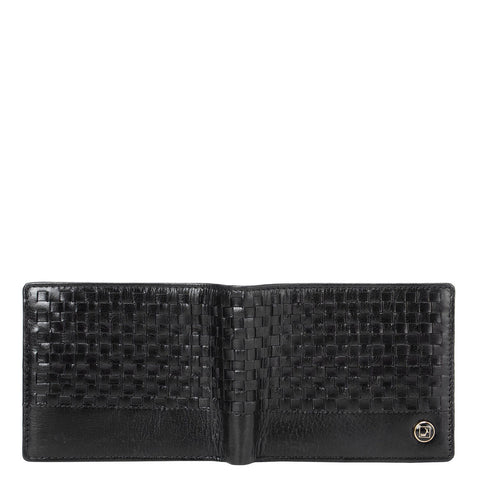 Mat Plain Leather Mens Wallet - Black