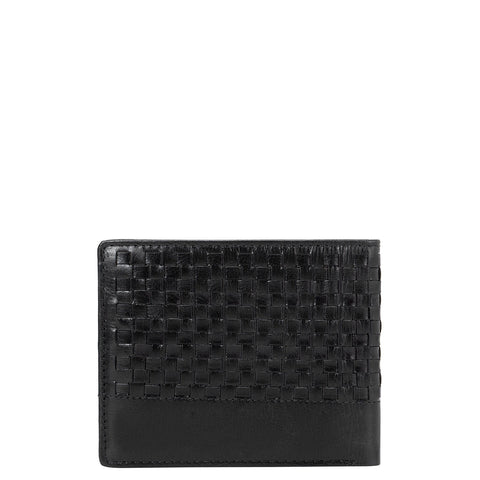 Mat Plain Leather Mens Wallet - Black