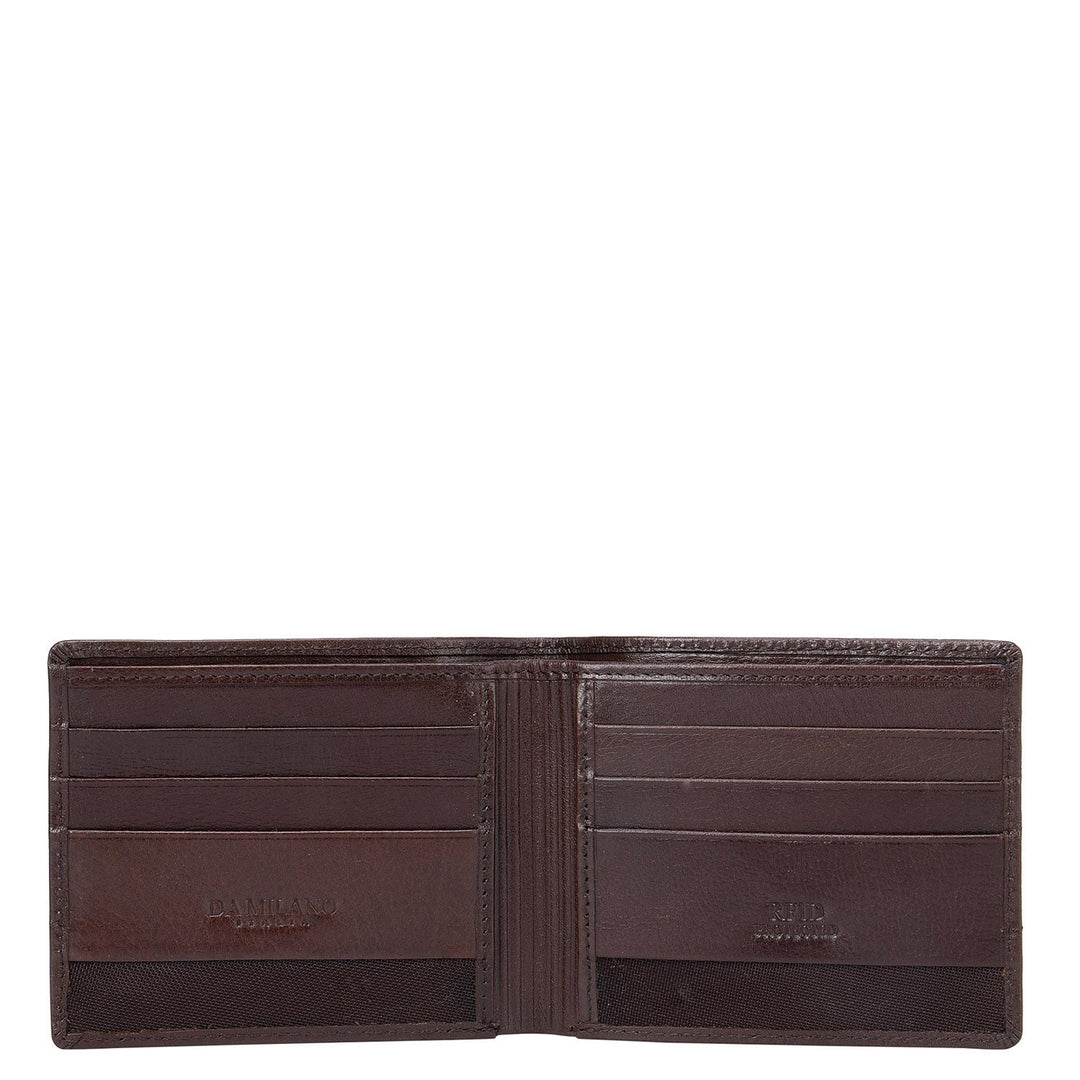 Brown Mat and Plain Men's Bifold Wallet