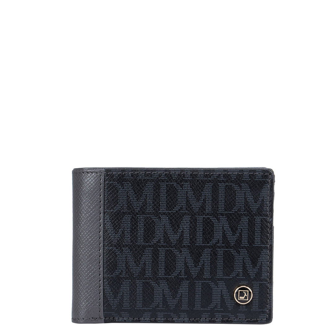 Black DM Monogram Mens Wallet