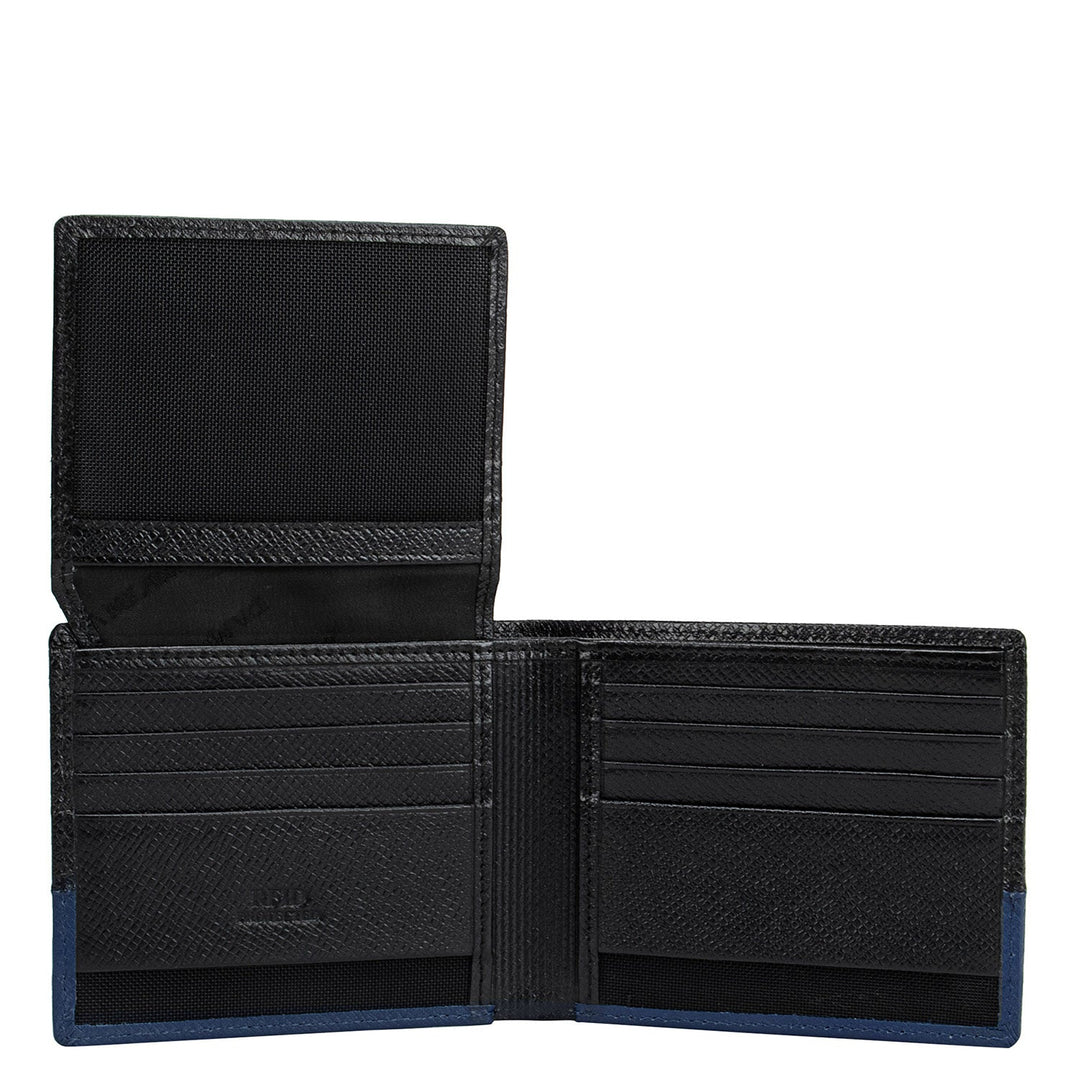 Franzy Leather Mens Wallet - Black & Patriot Blue