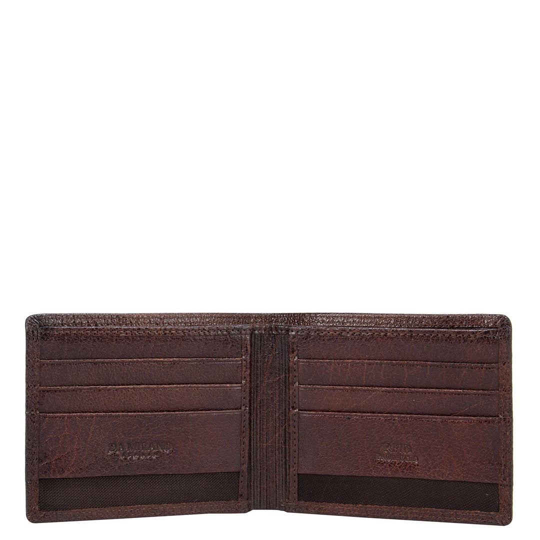 Cognac Elephant Pattern Bifold Men's Wallet