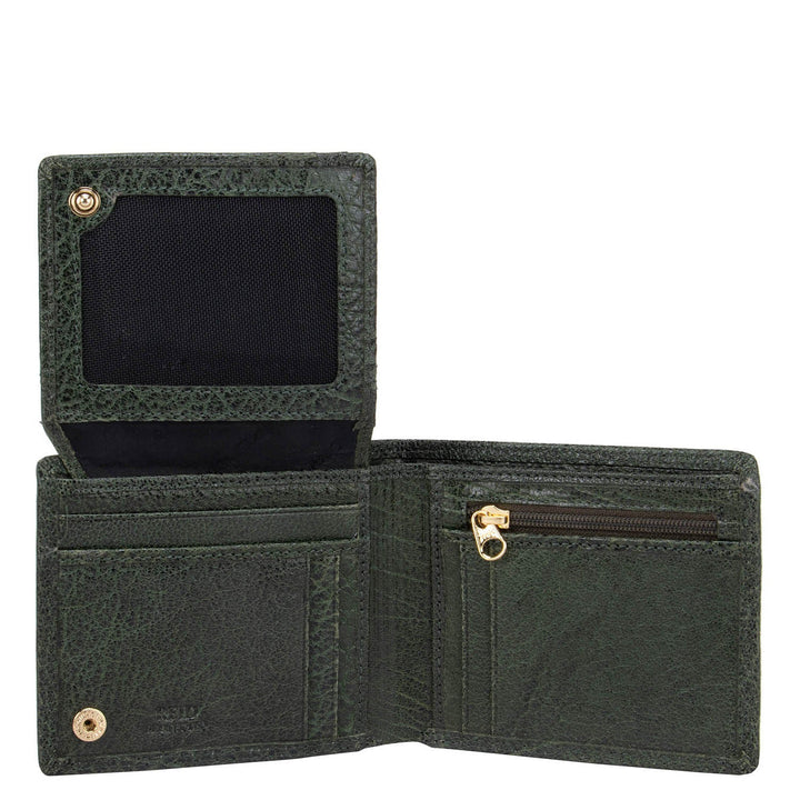 Green Elephant Pattern Bifold Men's Wallet