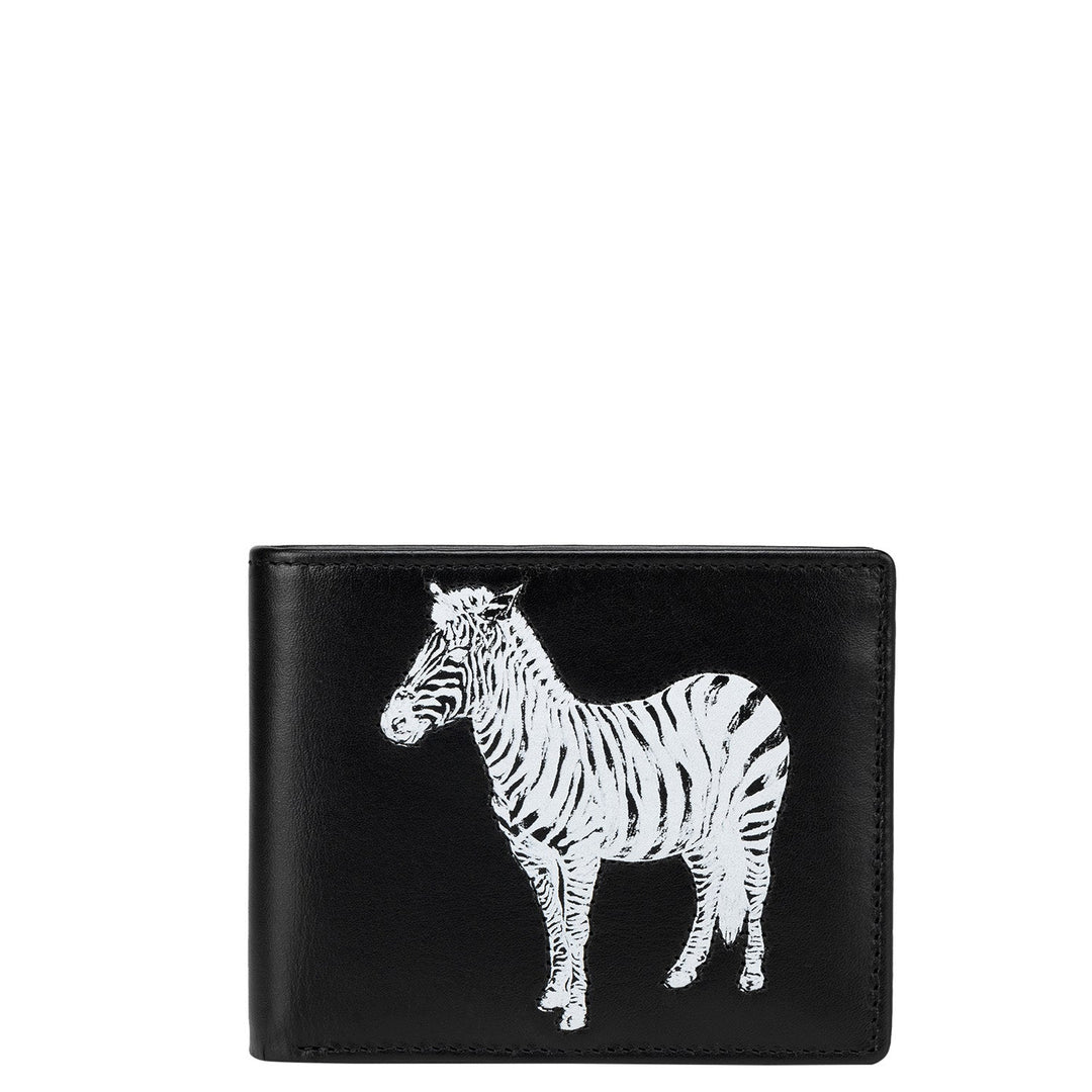 Plain Leather Mens Wallet - Black & White